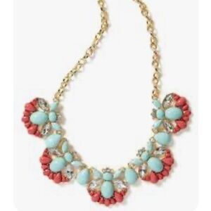 Banana Republic summer statement necklace in blue and coral